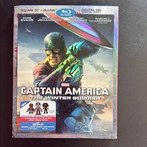 Marvel Captain America: The Winter Soldier Blu-ray with Red and Blue Cover